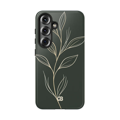 Minimal Botanical Stem · Tough Phone Case for Samsung · Green