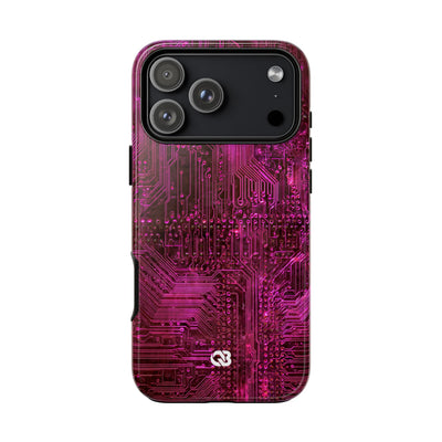 Magenta Circuit Trace · Tough Phone Case for iPhone · Pink