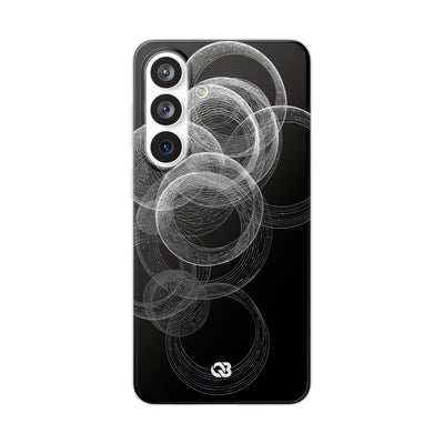 Black Lite Phone Case for Samsung - Kinetic Wireframe Orbit