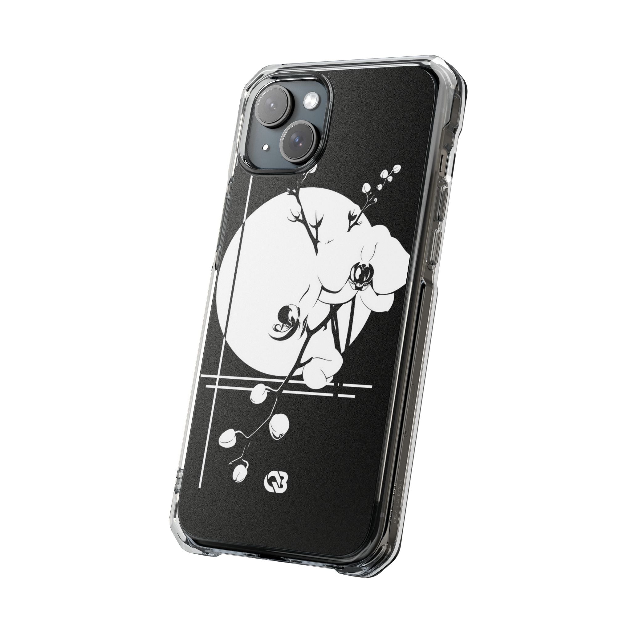 Black Impact MagSafe Phone Case for iPhone - Lunar Orchid Grid