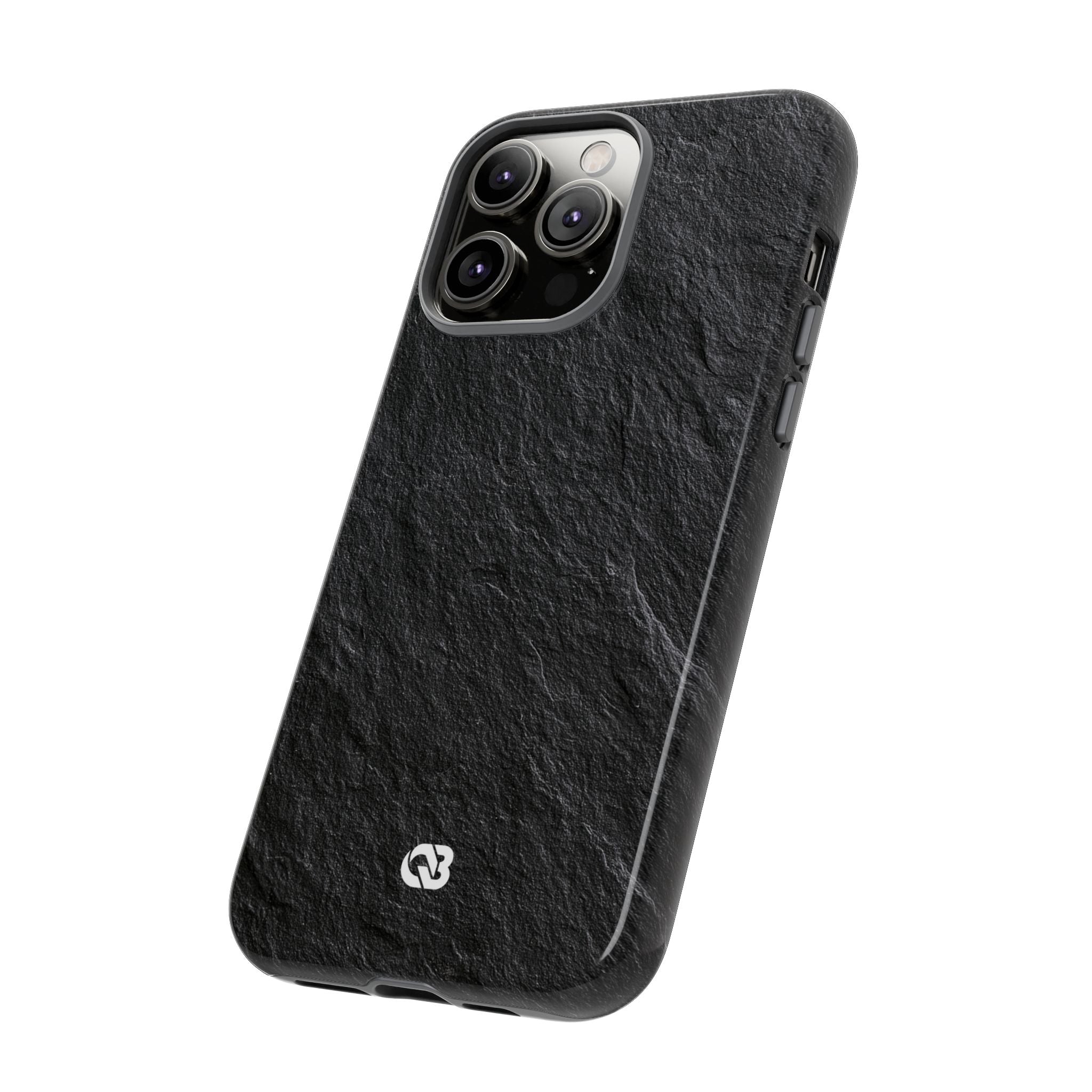 Black Tough Phone Case for iPhone - Raw Obsidian Slate