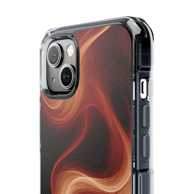 Solar Ember Flow · Clear Impact Magnetic Phone Case for iPhone · Orange