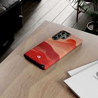 Red Tough Phone Case for Samsung - Crimson Ridge Lines