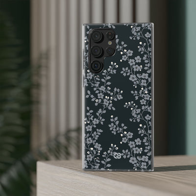 Black Lite Phone Case for Samsung - Midnight Slate Blossom
