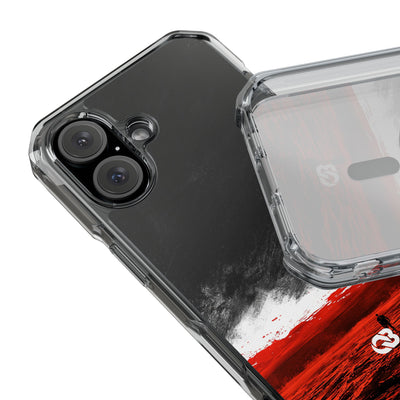 Crimson Void · Clear Impact Magnetic Phone Case for iPhone ·  Black