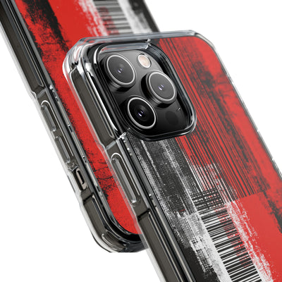 Distorted Barcode · Clear Impact Magnetic Phone Case for iPhone · Black