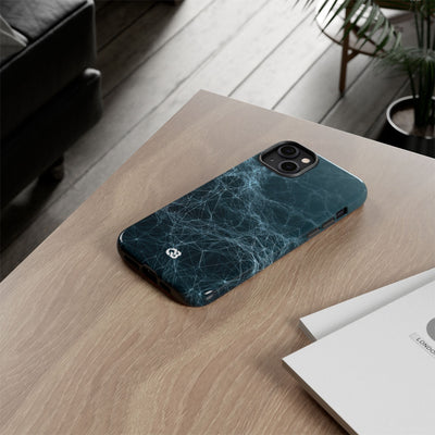 Teal Tough Phone Case for iPhone - Arctic Neural Mesh
