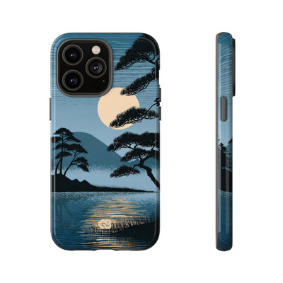 Blue Tough Phone Case for iPhone - Midnight Kyoto Pine