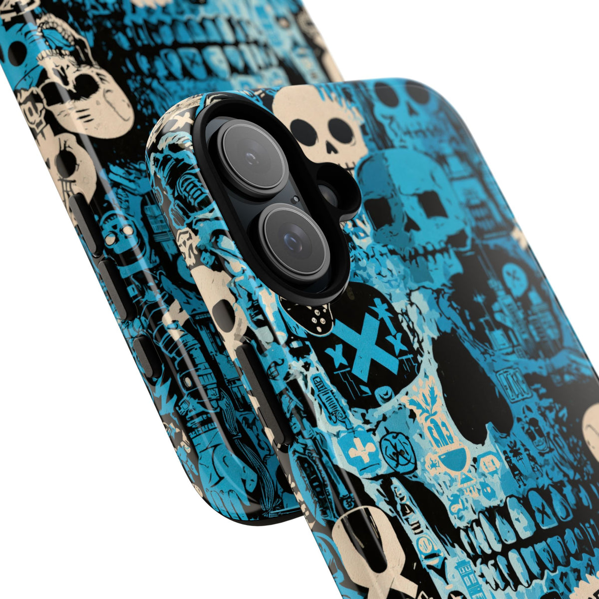Electric Skull Graffiti · Tough Phone Case for iPhone · Blue