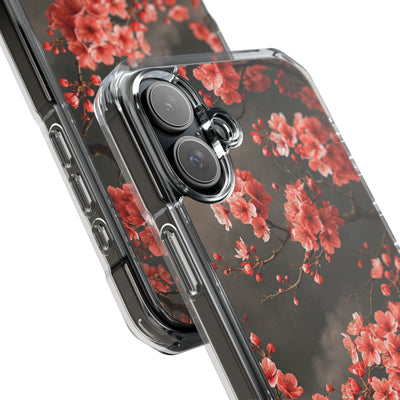 Midnight Sakura Blossom · Clear Impact Magnetic Phone Case for iPhone ·  Pink
