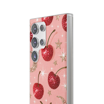 Bedazzled Ruby Cherries · Lite Phone Case for Samsung · Pink