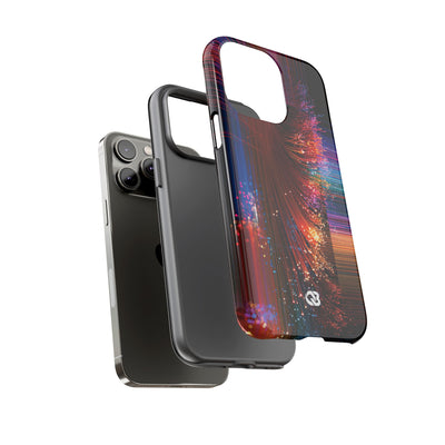 Black Tough Phone Case for iPhone - Cyber Optic Streak