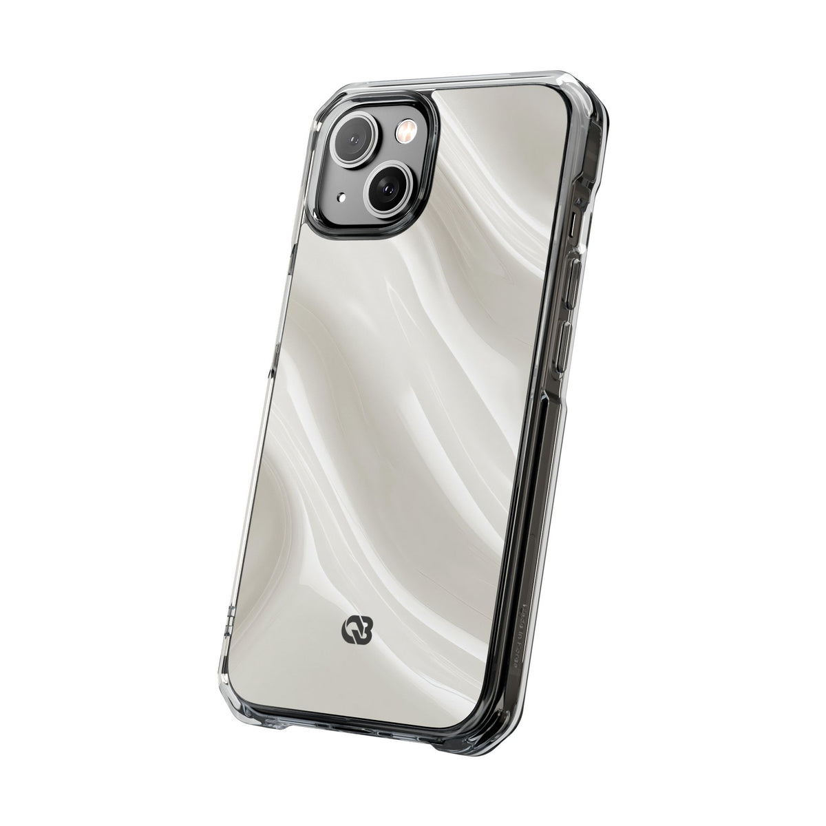 Liquid Enamel Fold · Clear Impact Magnetic Phone Case for iPhone ·  White