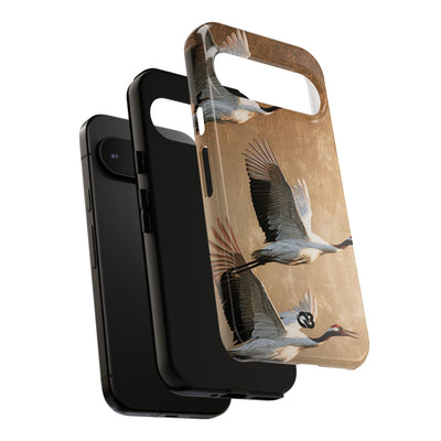 Golden Crane Flight · Tough Phone Case for Pixel ·  Gold