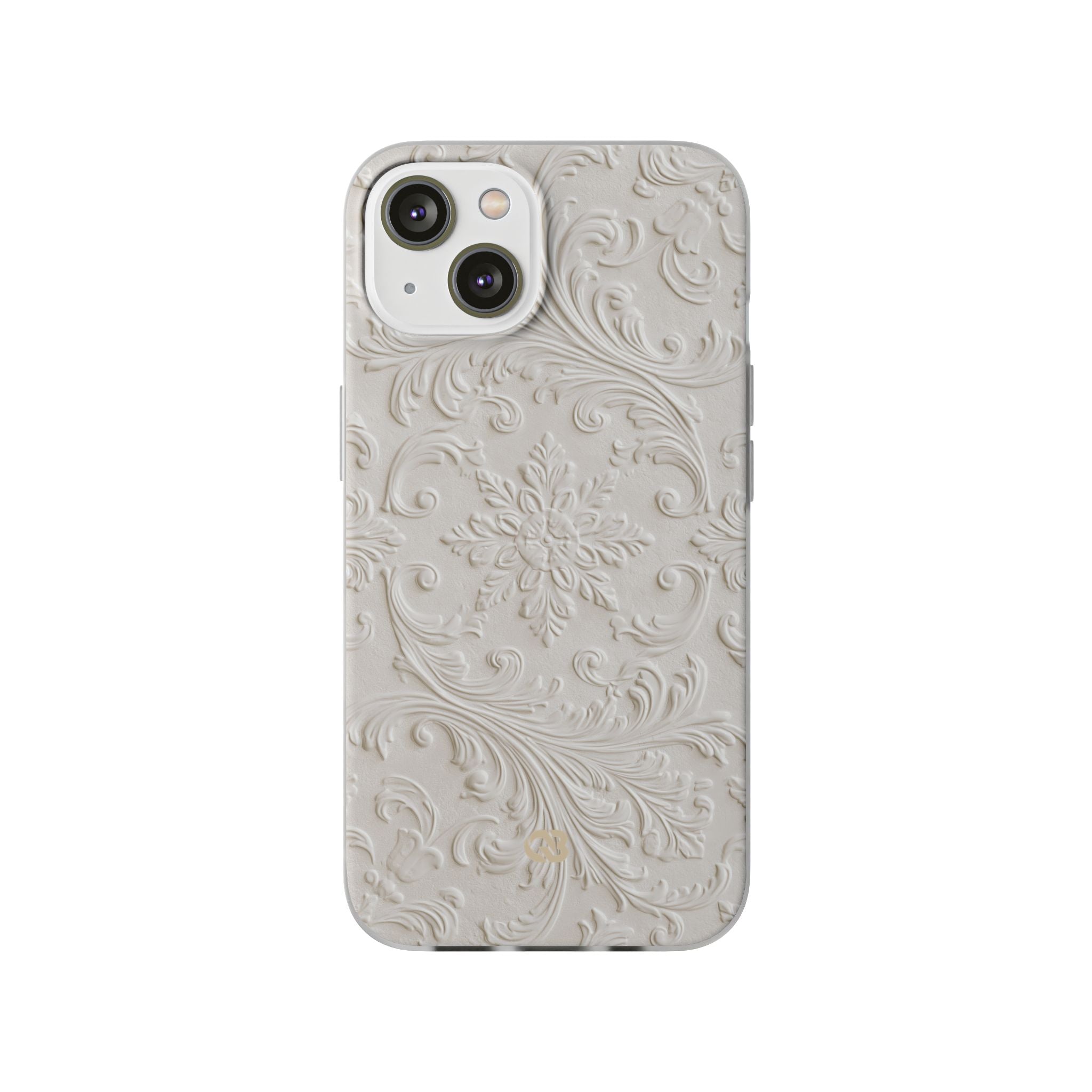 White Lite Phone Case for iPhone - Alabaster Floral Relief