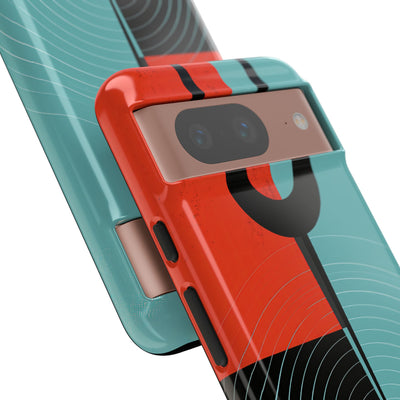 Teal Tough Phone Case for Google Pixel - Sonic Static Split