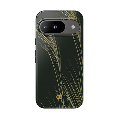 Green Tough Phone Case for Google Pixel - Midnight Gilded Grass