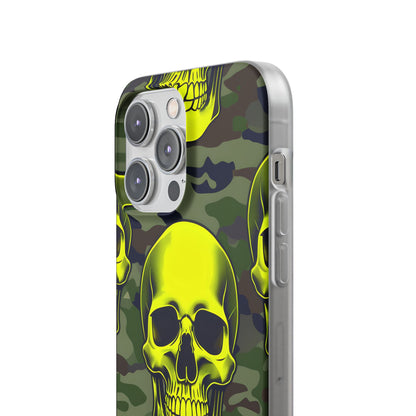 Neon Schädel Camo iPhone 14 Pro Max Case - Soft