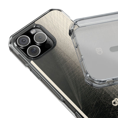 Beige Impact MagSafe Phone Case for iPhone - Brutalist Graphite Grid