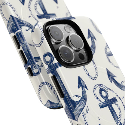 Navy Anchor Loop iPhone 16 Pro Case - Tough+