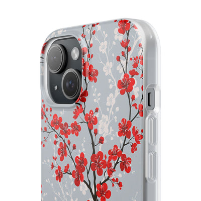 Grey Lite Phone Case for iPhone - Crimson Sakura Slate