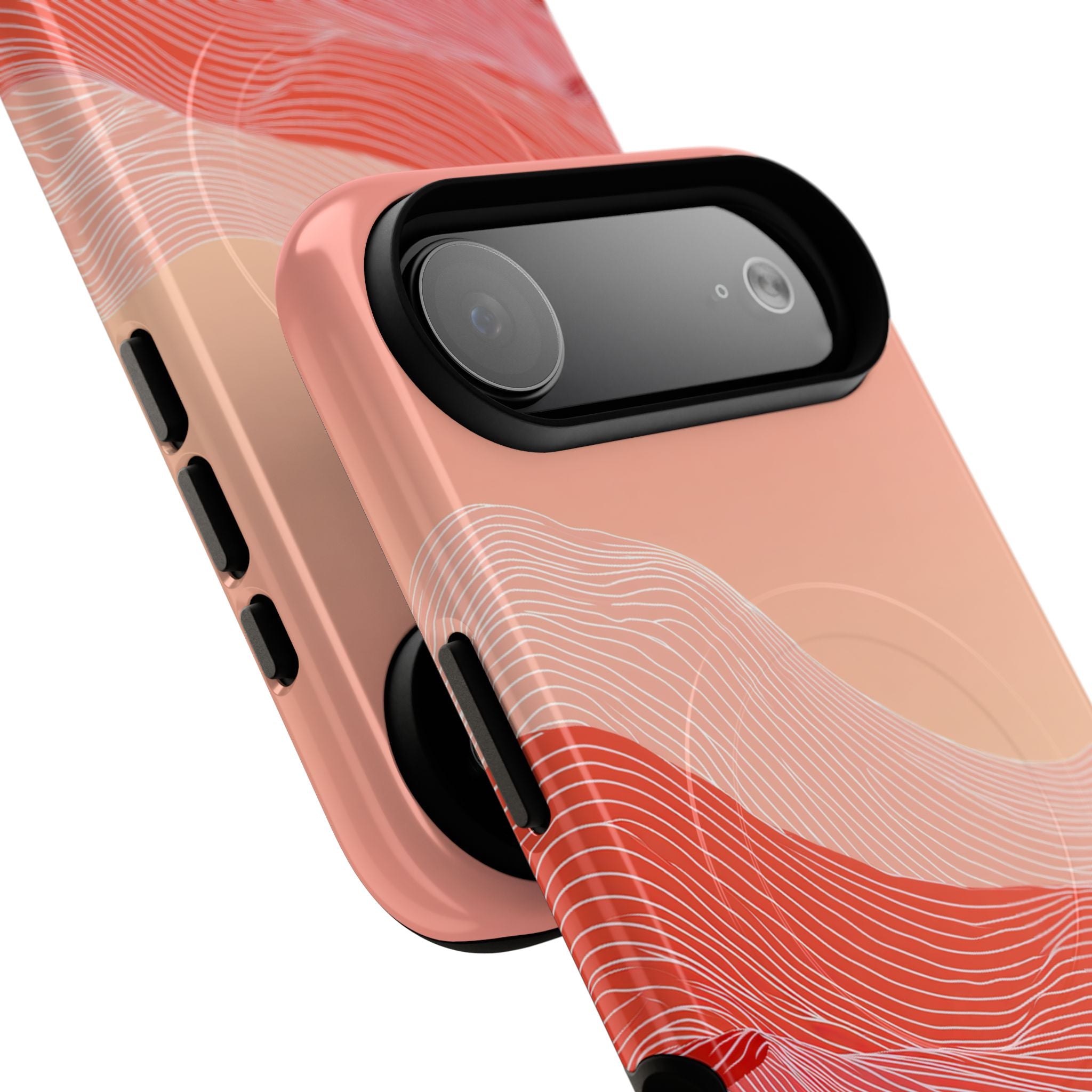 Red Tough 2.0 Magsafe Phone Case for iPhone - Crimson Ridge Contour