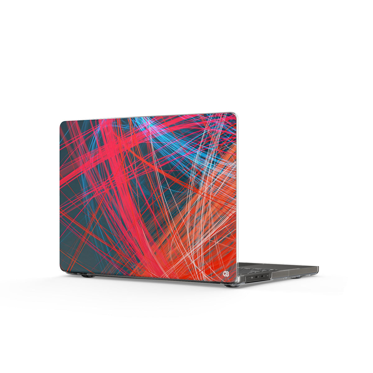 Neon Fiber Stream · Clear Hard Case for MacBook · Red