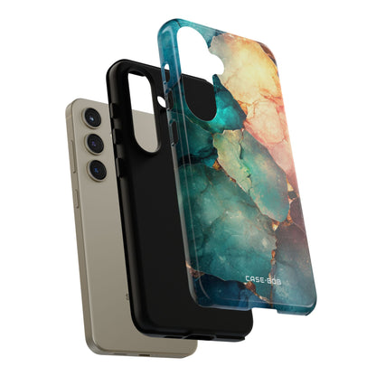 Teal Mosaic Veins Samsung S24 Case - Tough