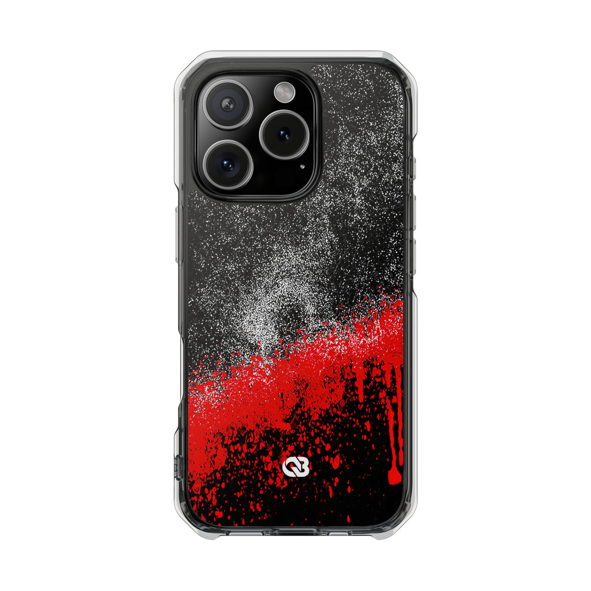 Crimson Noir Drip · Clear Impact Magnetic Phone Case for iPhone ·  Black