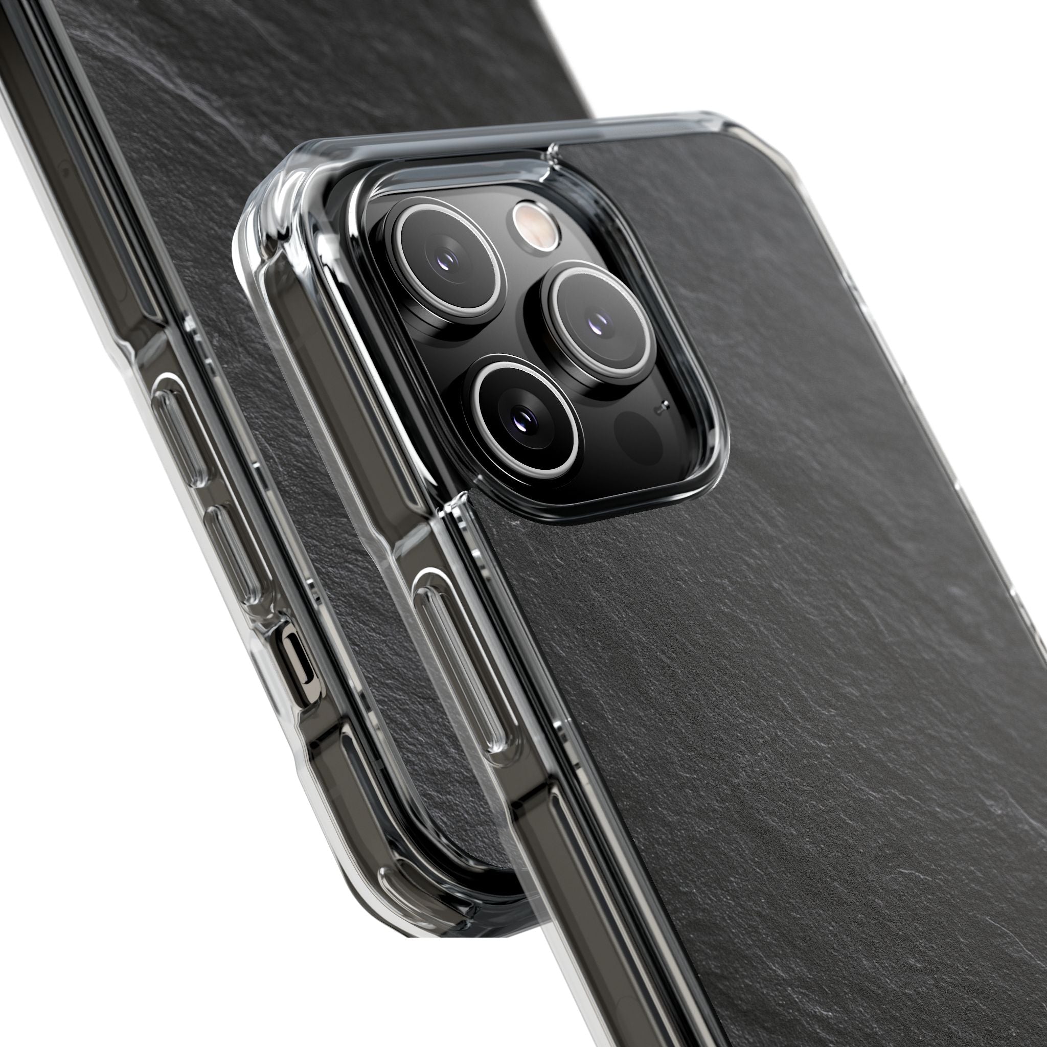 Black Impact MagSafe Phone Case for iPhone - Raw Obsidian Slate