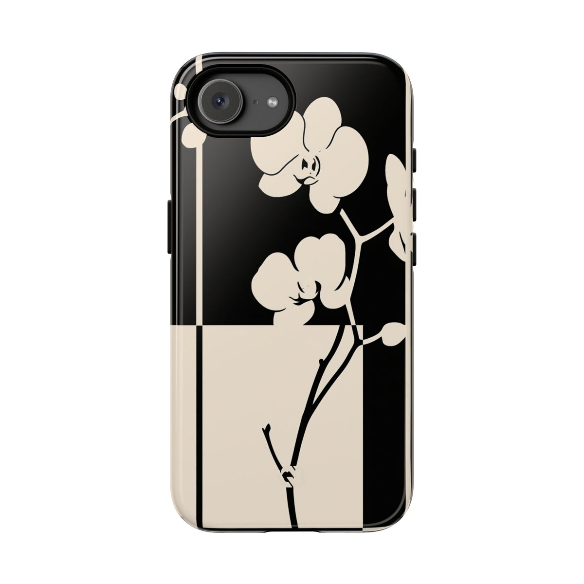 Geometric Orchid Bloom · Tough Phone Case for iPhone · Black