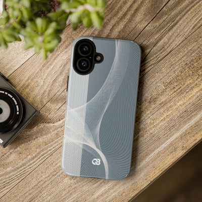 Grey Tough Phone Case for iPhone - Slate Mesh Horizon