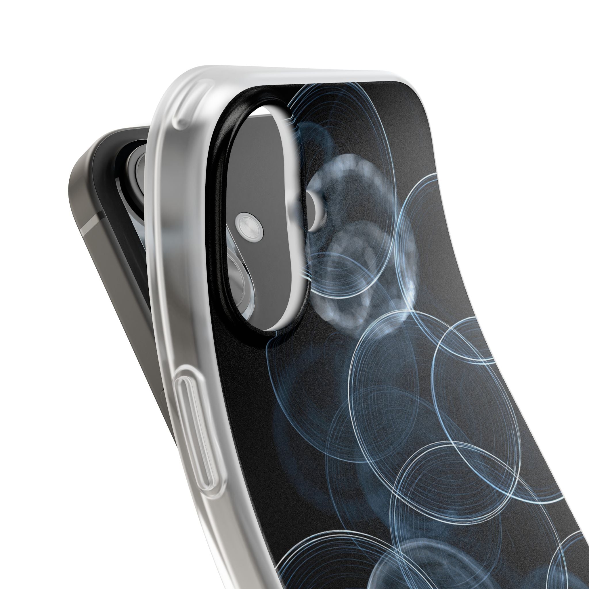 Blue Lite Phone Case for iPhone - Cyan Pulse Ripple