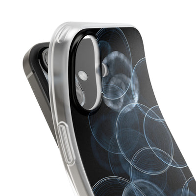 Blue Lite Phone Case for iPhone - Cyan Pulse Ripple