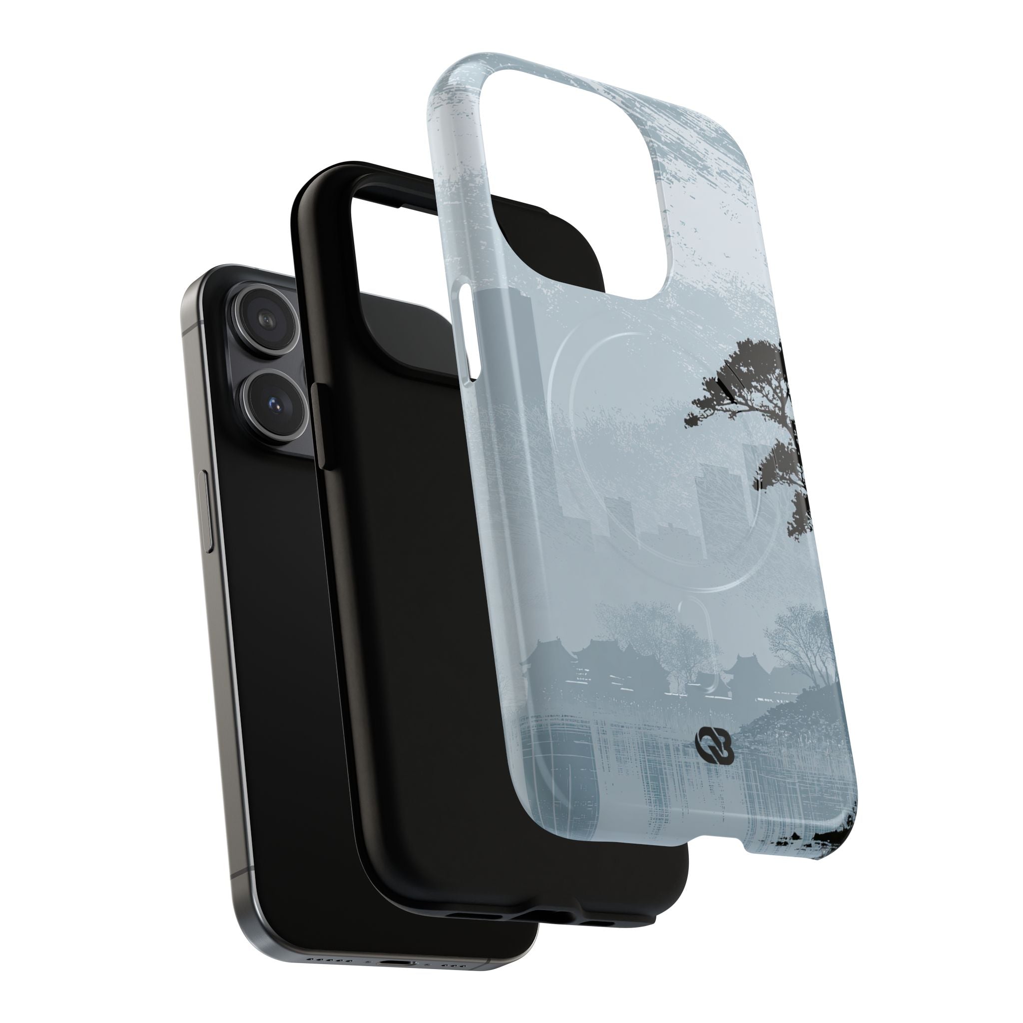 Grey Tough 2.0 Magsafe Phone Case for iPhone - Steel Slate Zen