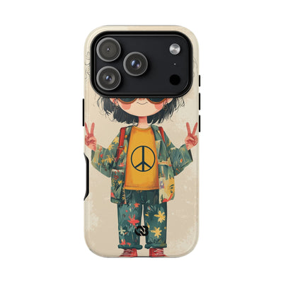 Retro Peace Girl · Tough Phone Case for iPhone