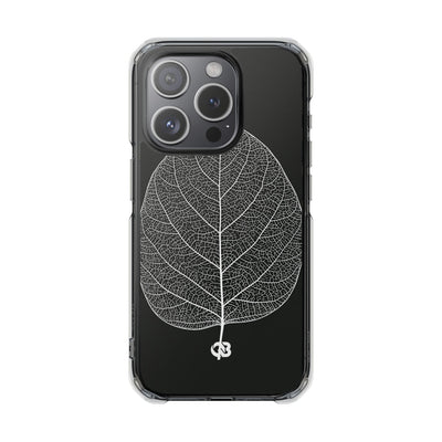 Black Impact MagSafe Phone Case for iPhone - Bleached Leaf Lattice