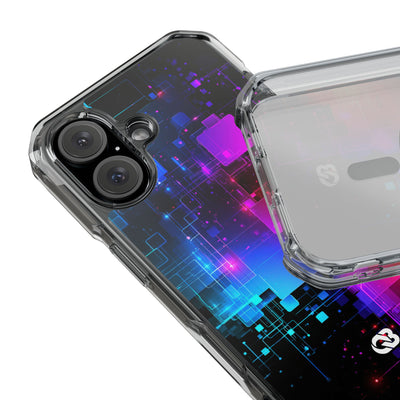 Spectral Circuit Grid · Clear Impact Magnetic Phone Case for iPhone · Black