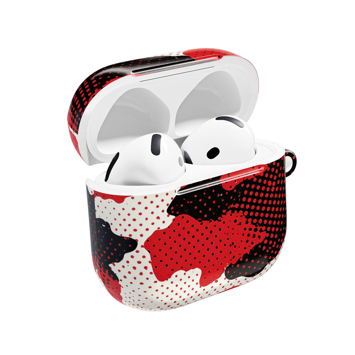 Crimson Halftone Camo · Hard Case for AirPods & AirPods Pro · Red