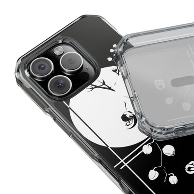 Black Impact MagSafe Phone Case for iPhone - Lunar Orchid Grid