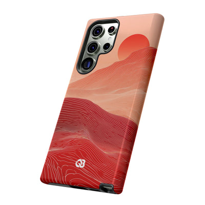 Red Tough Phone Case for Samsung - Crimson Ridge Lines
