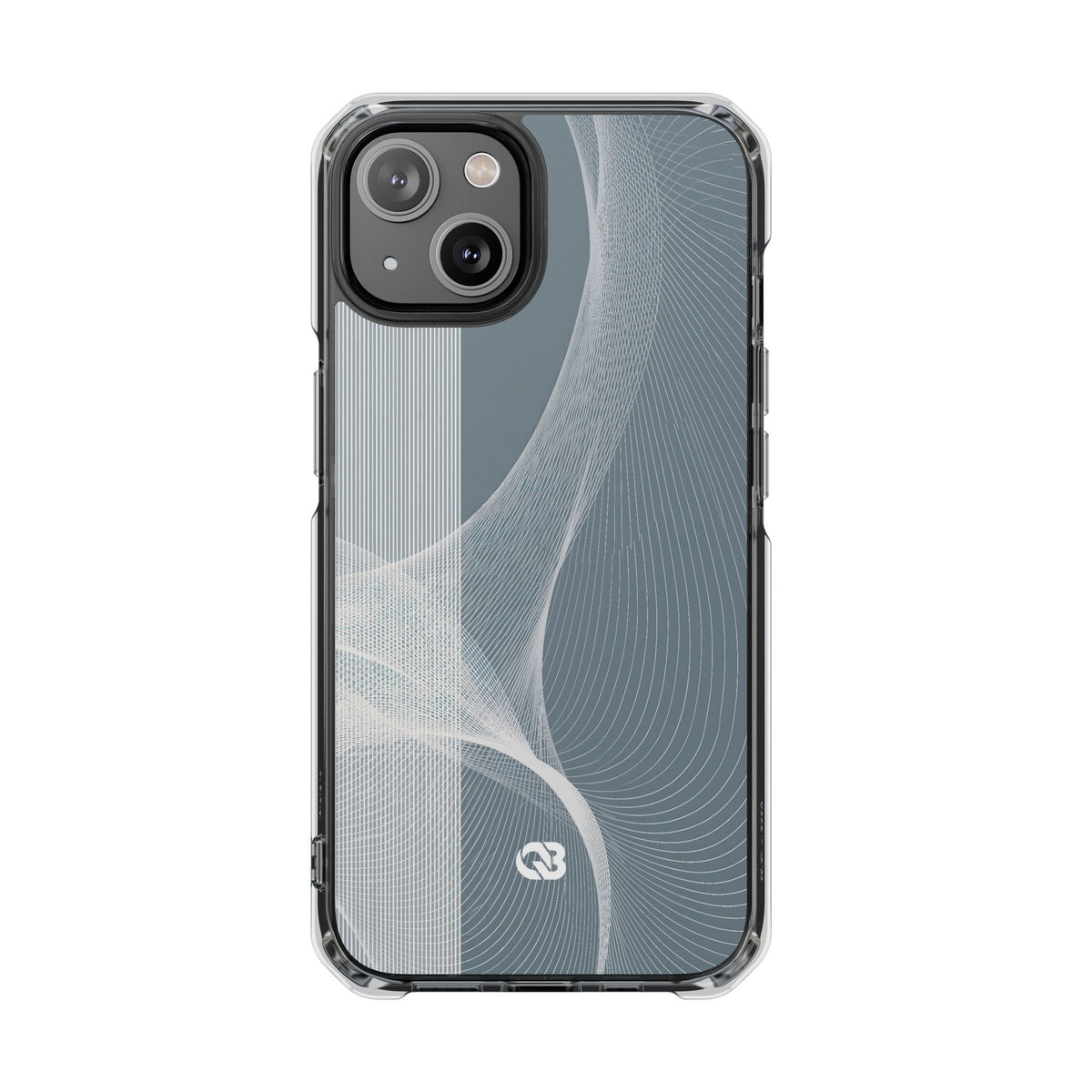 Slate Contour Drift · Clear Impact Magnetic Phone Case for iPhone · Grey