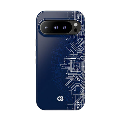 Blue Tough Phone Case for Google Pixel - Cobalt Circuit Logic