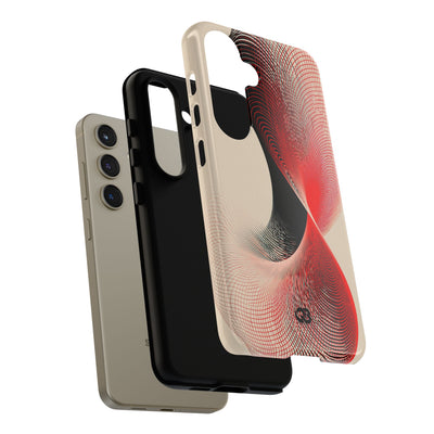 Red Tough Phone Case for Samsung - Crimson Grid Vortex