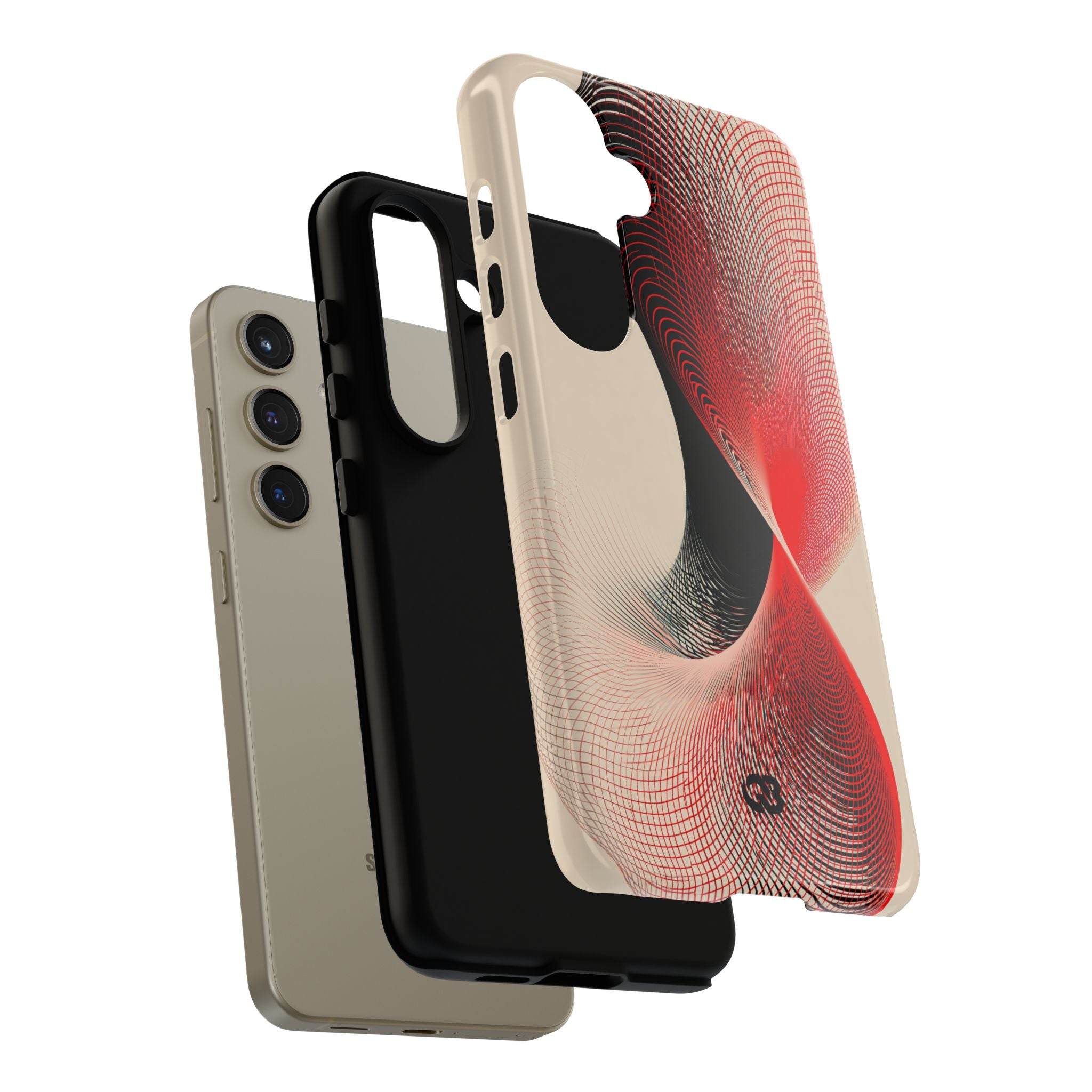 Red Tough Phone Case for Samsung - Scarlet Wireframe Helix