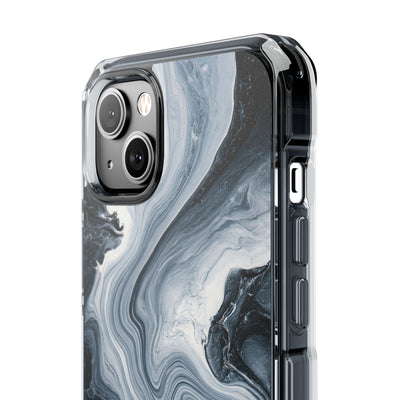 Suminagashi Ink Flow · Clear Impact Magnetic Phone Case for iPhone · Grey
