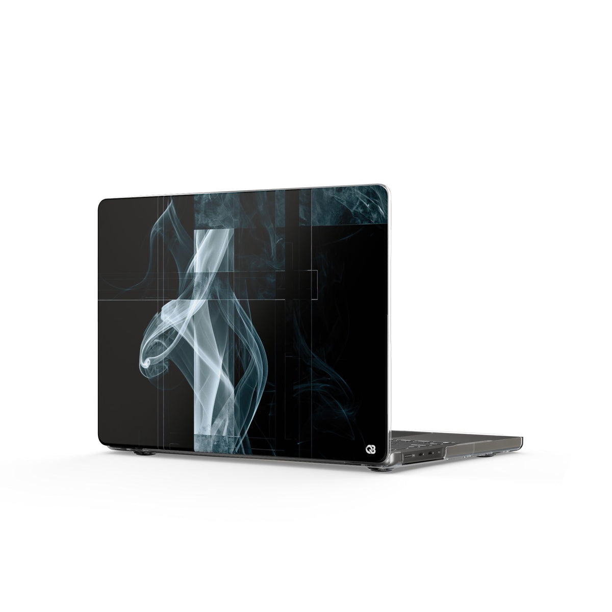 Fractured Smoke · Clear Hard Case for MacBook · Black