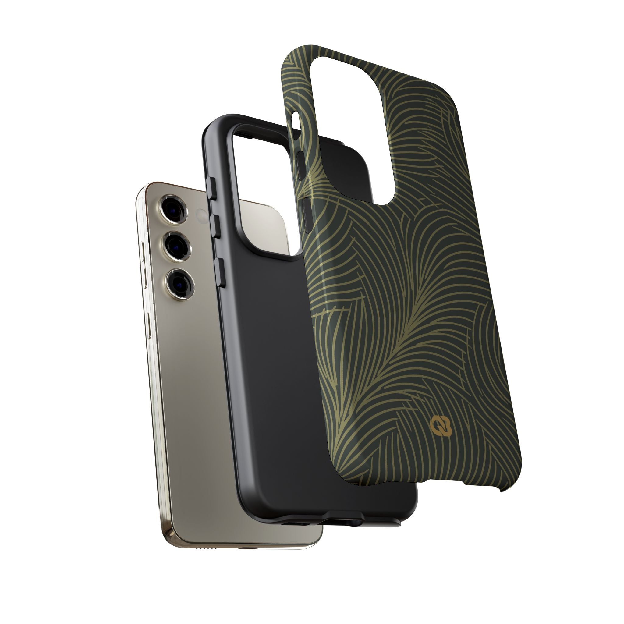 Green Tough Phone Case for Samsung - Dark Olive Plume
