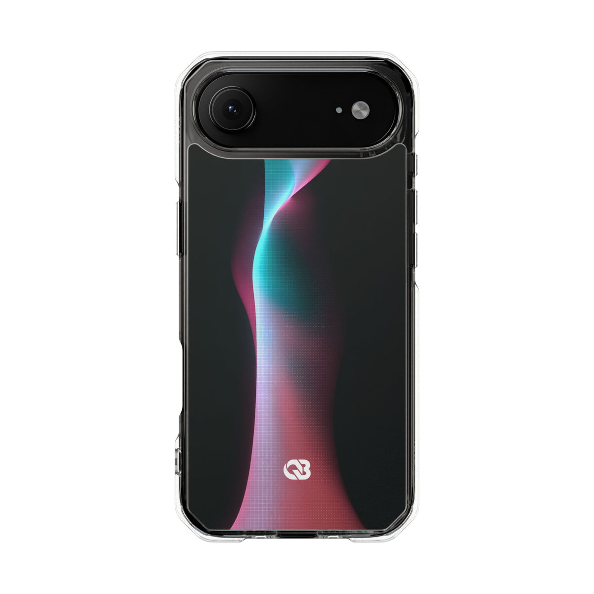 Neon Pixel Flow · Clear Impact Magnetic Phone Case for iPhone · Black