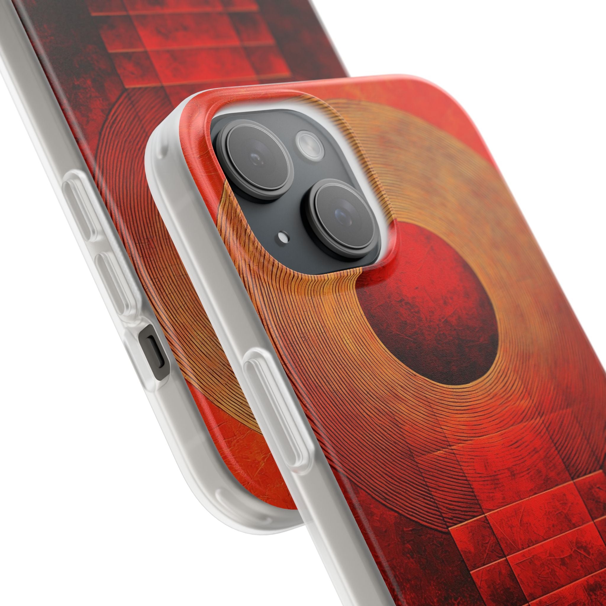 Crimson Solar Halo · Soft Custodia per iPhone